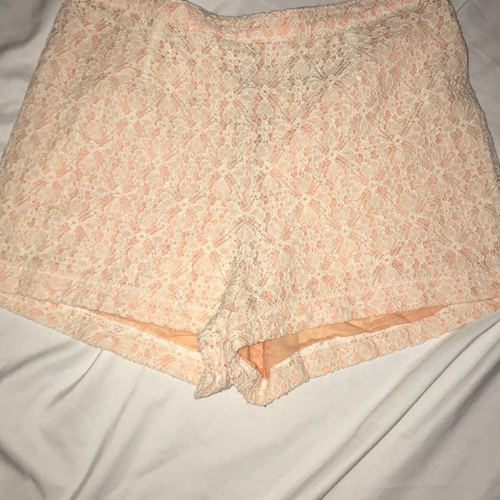 Dressy orange with lace shorts